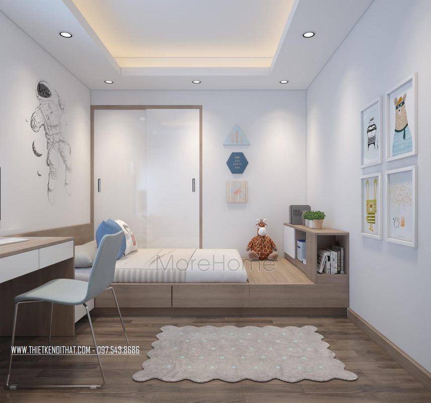 Thiết kế phòng ngủ căn hộ chung cư Ngoại Giao Đoàn Bắc Từ Liêm Hà Nội